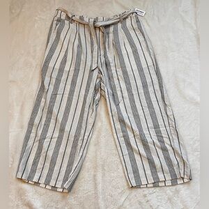 Old Navy High Waisted Linen Blend Cropped Wide Leg Pants Size XL